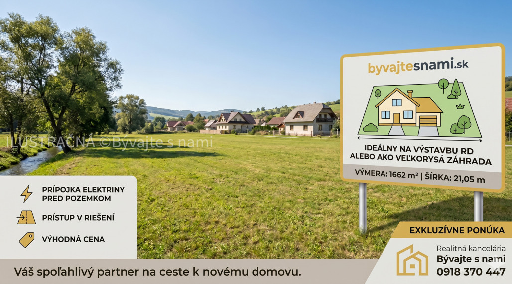 Stavebný pozemok v obci Hriadky